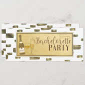 Moderne Glam Junggeselinnen-Abschied Poppin-Flasch Einladung (Vorne/Hinten)