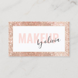 Moderne Glam Makeup Artist Rose Gold Visitenkarte