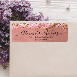 Moderne Glam Rose Gold Elegantes kalligraphisches 
