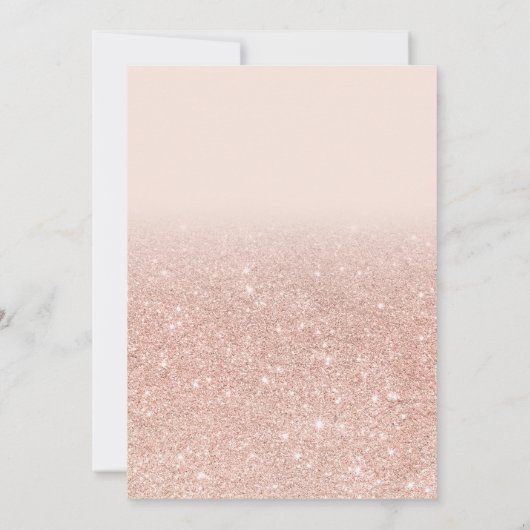 Moderne glam Rose Gold Glitzer ombre Foto Sweet 16 Einladung (Rückseite)
