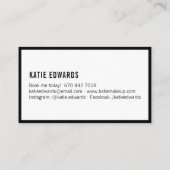 Moderne Glam Schwarz Straße Schilder Makeup Künstl Visitenkarte (Rückseite)
