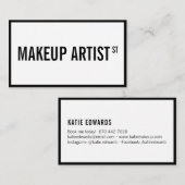 Moderne Glam Schwarz Straße Schilder Makeup Künstl Visitenkarte (Vorne/Hinten)