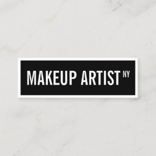 Moderne Glam Schwarz-weiße Straßenschild Makeup Kü Mini Visitenkarte