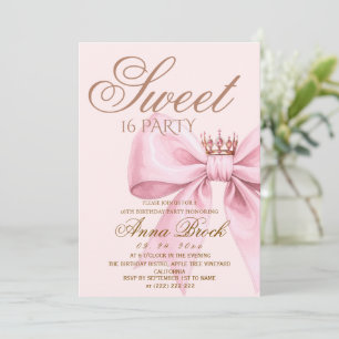 Moderne Glamour Blush-Pink Sweet 16 Party Einladung