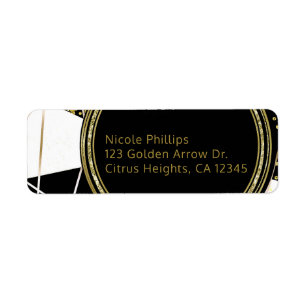Moderne Glamour Deco Schwarz Weiß Gold Chic Party