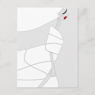 Moderne Glamour-Färbpostkarte Miss Jazzy Postkarte