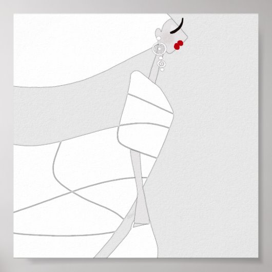 Moderne Glamour-Färbung Poster Fräulein Jazzy (Vorne)