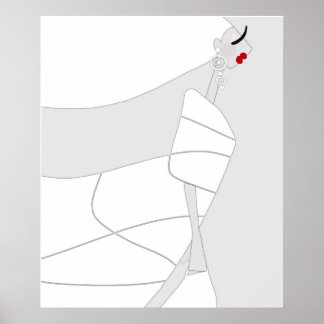 Moderne Glamour-Färbung Poster Miss Jazzy