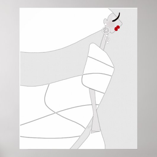 Moderne Glamour-Färbung Poster Miss Jazzy (Vorne)