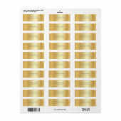 Moderne Glamour Imitate Gold Elegante Rücksendeadr (Vorne)