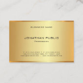 Moderne Glamour Imitate Gold Elegantes Template Tr Visitenkarte (Rückseite)