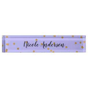 Moderne Glamour Schwarz & Gold Pinselstrich Streif Namensplakette