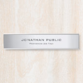 Moderne Glamour-Silber-Schablonen-Trendy elegantes Türschild (Vorderseite )