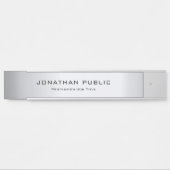 Moderne Glamour-Silber-Schablonen-Trendy elegantes Türschild (Vorderseite )