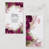 Moderne glamouröse Blume Visitenkarte (Vorne/Hinten)