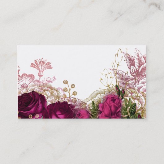 Moderne glamouröse Blume Visitenkarte (Rückseite)