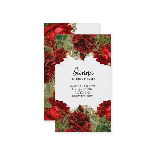 Moderne glamouröse Blume Visitenkarte (Vorderseite/Rückseite Beispiel)