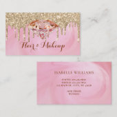 Moderne glamouröse Gold Glitzer Tropfen Pink Diamo Visitenkarte (Vorne/Hinten)