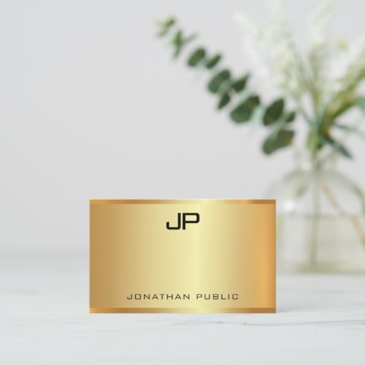 Moderne glamouröse Gold Look Elegante Template Tre Visitenkarte (Stehend Vorderseite)