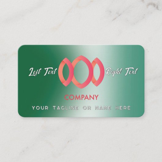 Moderne, glänzende, metallisch grüne Vorlage Visitenkarte (Vorderseite)