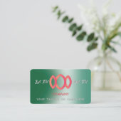 Moderne, glänzende, metallisch grüne Vorlage Visitenkarte (Stehend Vorderseite)