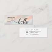 Moderne glänzende Pastel Hallo Minimale Kalligraph Mini Visitenkarte (Vorne/Hinten)