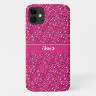 Moderne glänzende rosa mit Gürtel & Namensschrift Case-Mate iPhone Hülle