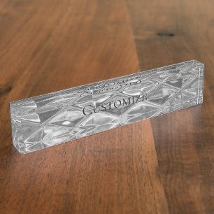 Moderne Glasdiamanten Namensplakette