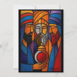 Moderne Glasfenster der Heiligen Drei Könige Karte
