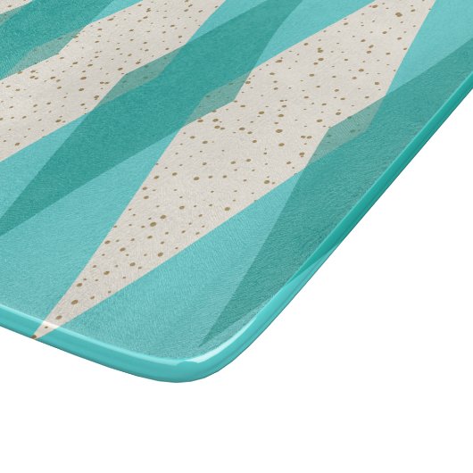 Moderne Glasschneideplatte aus dem Mittelalter der Schneidebrett (Ecke)