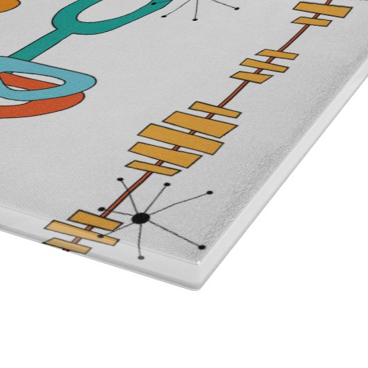 Moderne Glasschneidplatte Mitte des Jahrhunderts Schneidebrett (Ecke)