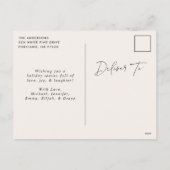 Moderne, glatte Creme ohne Foto Feiertagspostkarte (Rückseite)