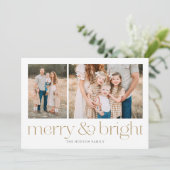 Moderne, glatte Gold Minimal-Urlaubskarte Feiertagskarte (Stehend Vorderseite)