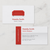 Moderne glatte Innenarchitektur-Rot-Visitenkarten Visitenkarte (Vorne/Hinten)