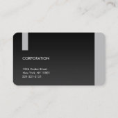 Moderne, glatte schwarze und silberne visitenkarte (Rückseite)