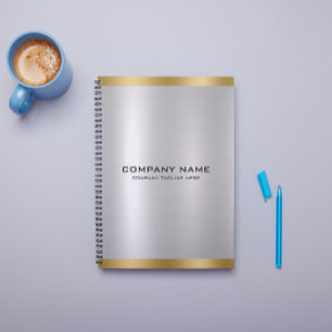 Moderne, glatte Silber- und Gold-Metallic-Textur Notizblock