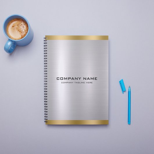 Moderne, glatte Silber- und Gold-Metallic-Textur Notizblock