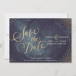 Moderne Glattgold-Glitzer-Kalligraphie Save the Da Date