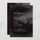 Moderne Glattleder Schwarz-Imitate Gold Glitzer De Begleitkarte (Vorne/Hinten)