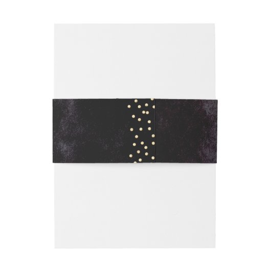 Moderne Glattleder Schwarz-Imitate Gold Glitzer Mo Einladungsbanderole (Rückseitenbeispiel)