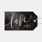 Moderne Glattleder Schwarze Imitate Gold Glitzer K Geschenkanhänger (Vorderseite (Horizontal))