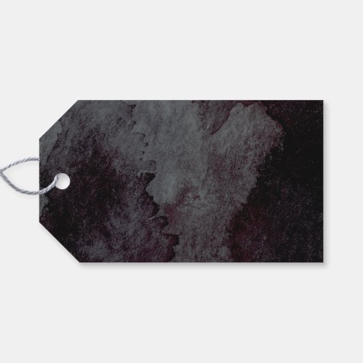 Moderne Glattleder Schwarze Imitate Gold Glitzer K Geschenkanhänger (Rückseite Horizontal)