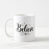 Moderne "Glaube"-Script Weihnachtskaffee-Tasse Kaffeetasse (Links)