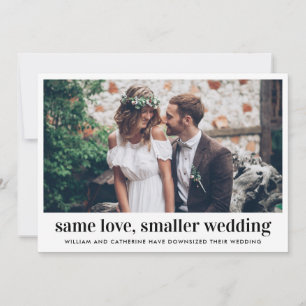 Moderne gleiche Liebe kleinere Hochzeit verkleiner Ankündigung