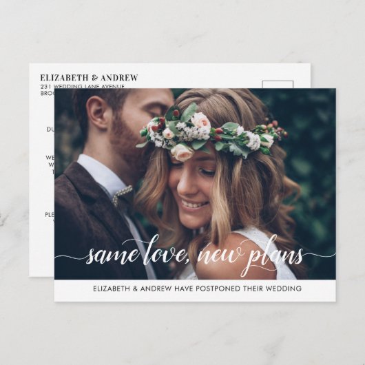 Moderne gleiche Liebe Neue Pläne Änderung des Datu Ankündigungspostkarte (Vorne/Hinten)