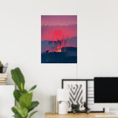 Moderne Glitch-Horizon-Wandkunst Poster (Heimbüro)