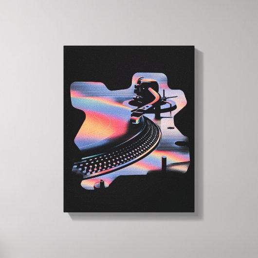 Moderne Glitch-Style-Drehscheibe – Farbdesign Leinwanddruck (Vorderseite)