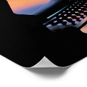 Moderne Glitch-Style-Drehscheibe – Farbdesign Poster (Ecke)