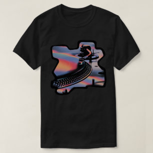 Moderne Glitch-Style-Drehscheibe – Farbdesign T-Shirt