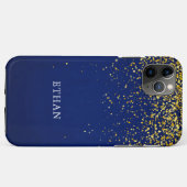 Moderne Glitter Blau Muster Case-Mate iPhone Hülle (Rückseite (Horizontal))